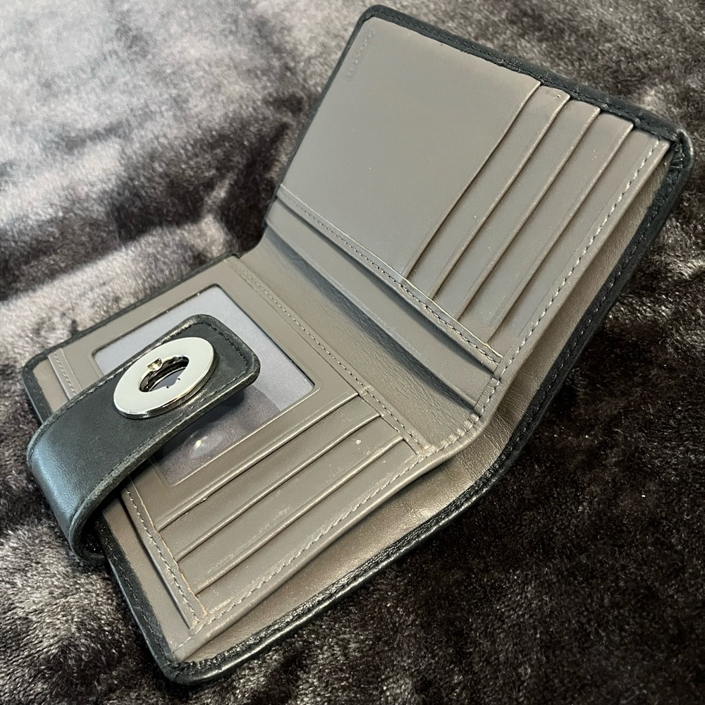 Coach turn lock leather wallet